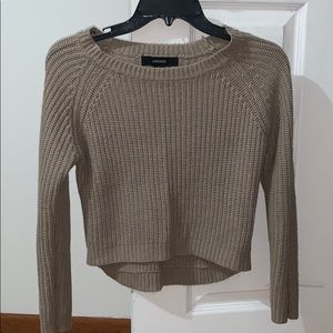 Forever 21 tan crop top sweater